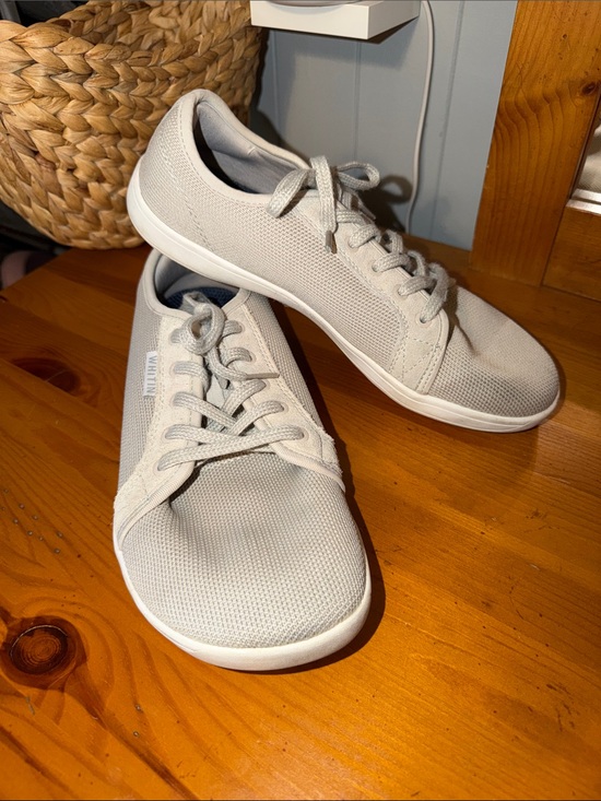 WHITIN Shoes - WHITIN Light Gray Knit Lace-Up Barefoot Wide Tow Box Sneakers